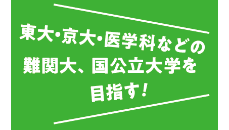 東大・京大・医学科などの難関大、国公立大学をめざす！未来への扉を開く